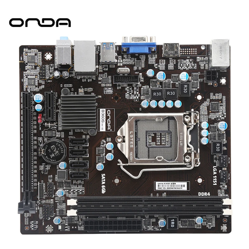 Onda B360S материнская плата для настольных игр материнская плата Intel LGA 1151 электронная спортивная игра основная плата DDR4 DIMM PCI-E 3,0 VGA/HDMI SATA3.0