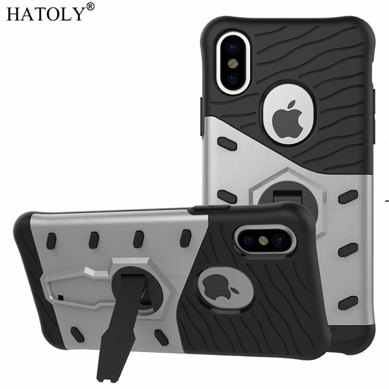 Чехол HATOLY для iPhone XS противоударный Гибридный резиновый силиконовый Жесткий Apple X 5
