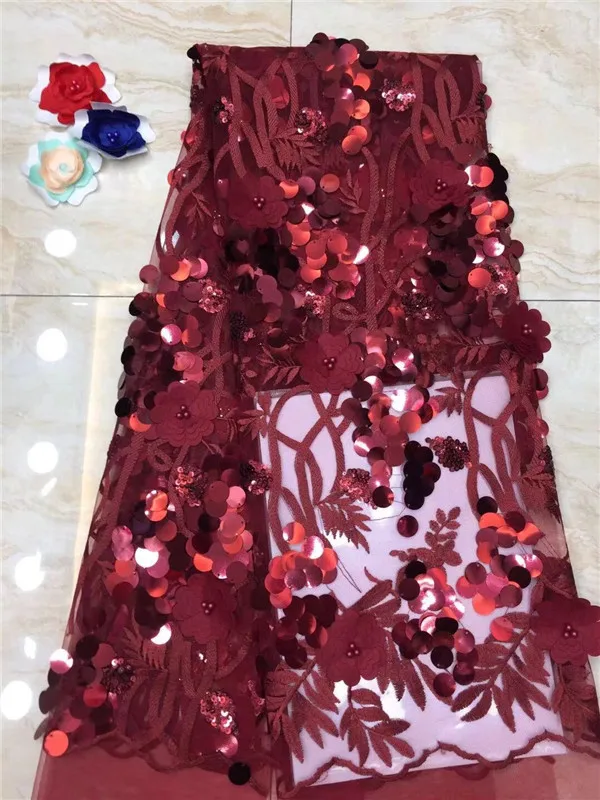 Высокое качество французский 3d кружевной вышитый тюль кружево с тяжелыми