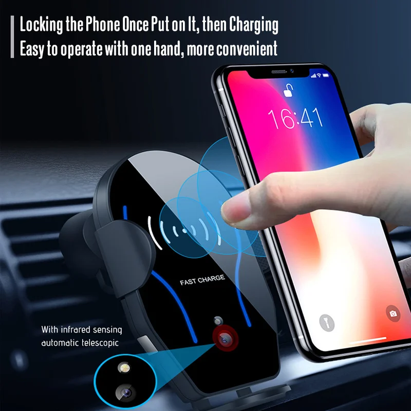 Новинка 10 Вт Qi Беспроводное Автомобильное зарядное устройство для Iphone 8 X XS MAX
