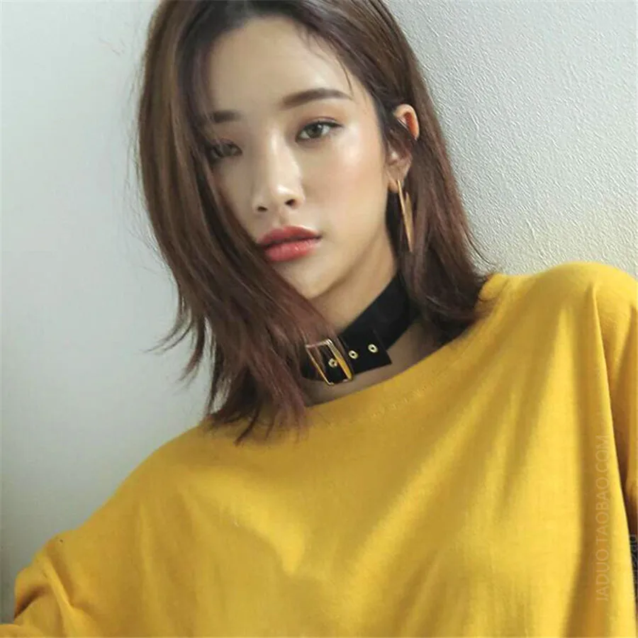 Simplee Винтаж искусственная кожа Прохладный чокер женщин сексуальный круг Рок