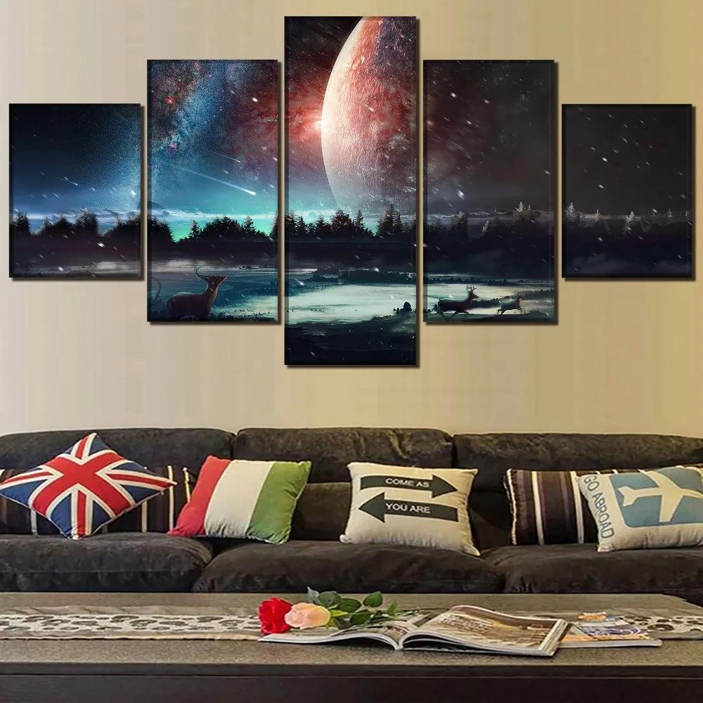 Настенная картина с изображением звездного неба пейзажа|Рисование и