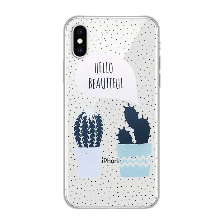 ciciber Phone Cases for IPhone 7 8 6 6s Plus SE 5s X Xs XR XS Max Soft TPU Cover 11 Pro 2019 Cactus Fundas Coque |