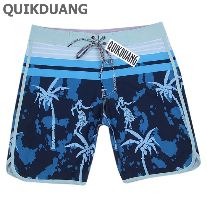 QUIKDUANG шорты-бермуды мужские пляжные шорты быстросохнущие пляжные шорты водостойкие спандекс эластан Доска Шорты повседневные шорты SZ30-38 - Цвет: Dark Blue