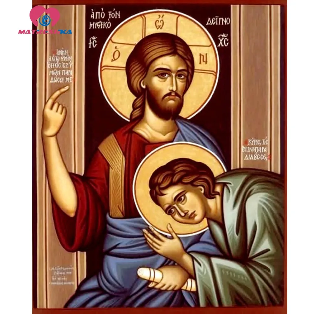 Алмазная вышивка религиозная икона картина из бисера мозаика лент алмазная