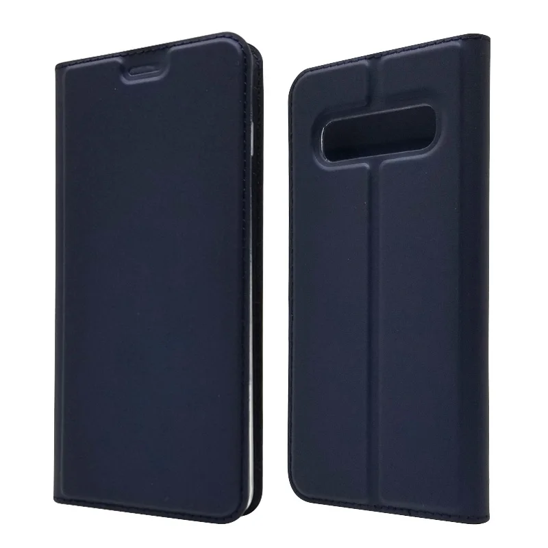 Магнитный кожаный бумажник для samsung Galaxy S8 S9 S10 Plus Lite чехол с откидной крышкой ультра тонкий для Galaxy A40 A50 J8 бизнес - Цвет: Blue