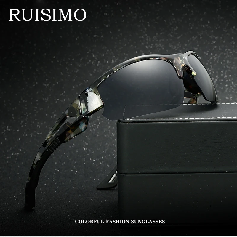 

Солнцезащитные очки Мужские в стиле ретро, спортивные брендовые солнечные очки, в черном цвете