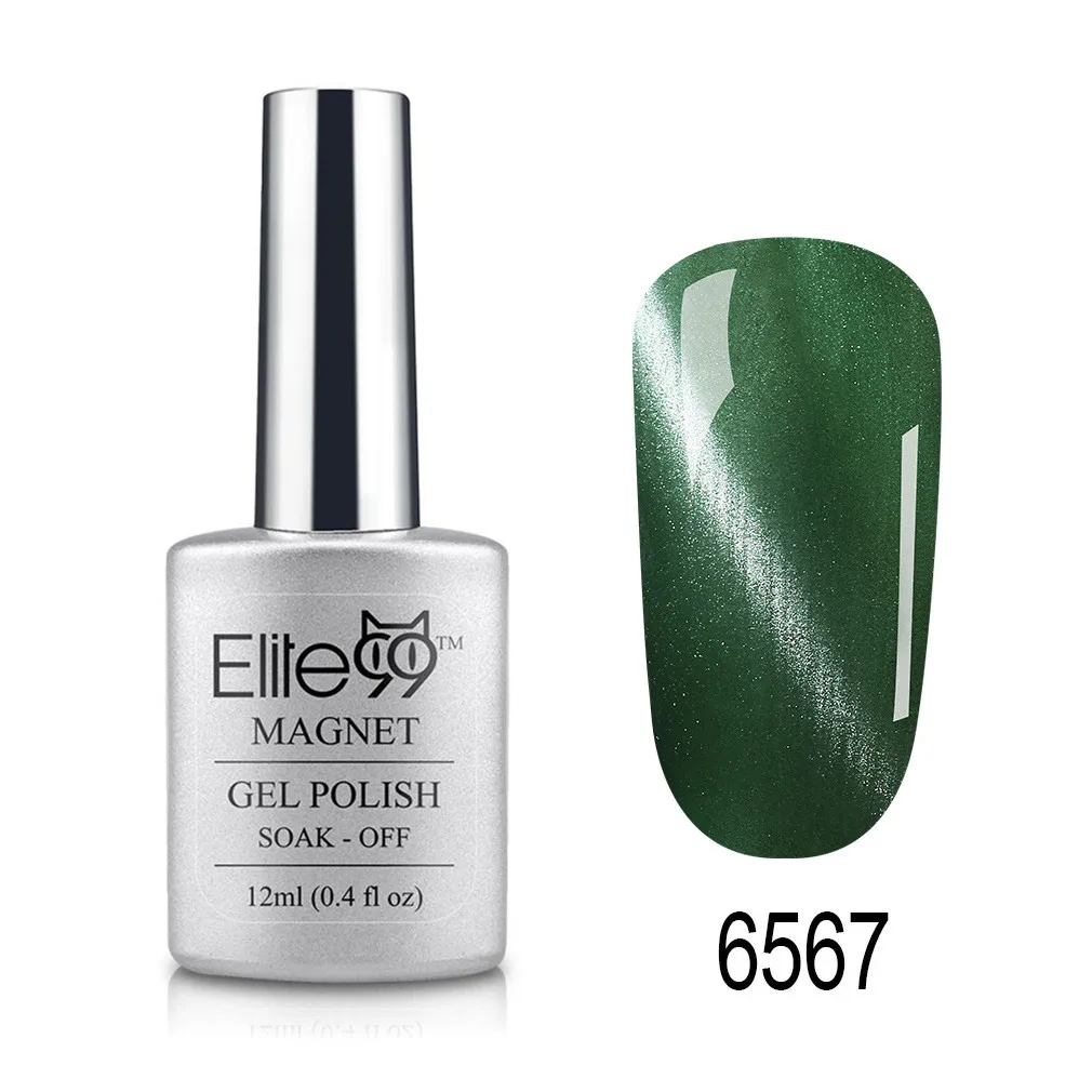6567 Elite99 12ml Cat Eye Gel Nail Polish Soak Off Magnetic UV Gel Varnish Nail Art Manicure Gel Semi Permanent 3D Effect Gel Lacquer - Цвет: 6567