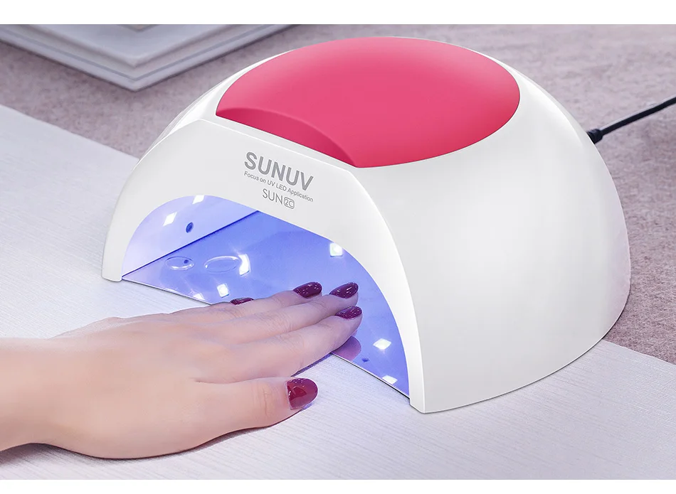 SUNUV SUN2C 48 Вт лампа для ногтей УФ лампа SUN2 Сушилка для ногтей УФ-гель для ногтей УФ-лампа с датчиком с розовой силиконовой подушечкой для салонного использования