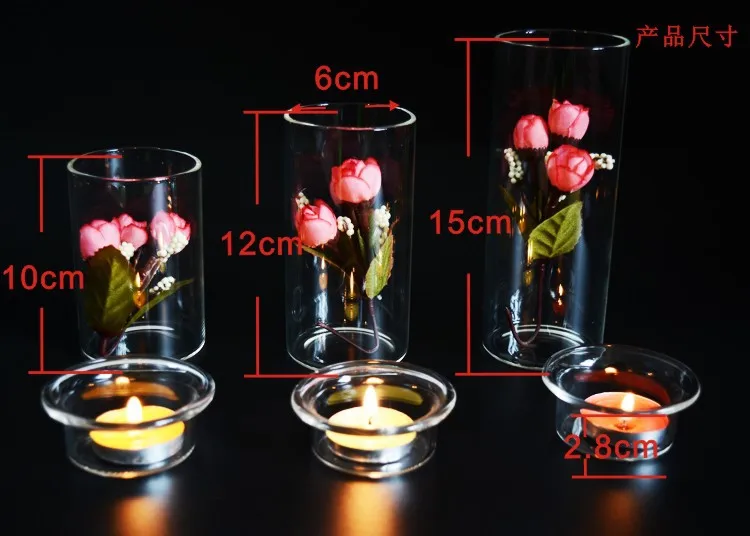 1 шт. 10 см 12 см 15 см Европейский DIY креативный стеклянный подсвечник ваза подсвечник для свечей ужин при свечах дома JY 1176