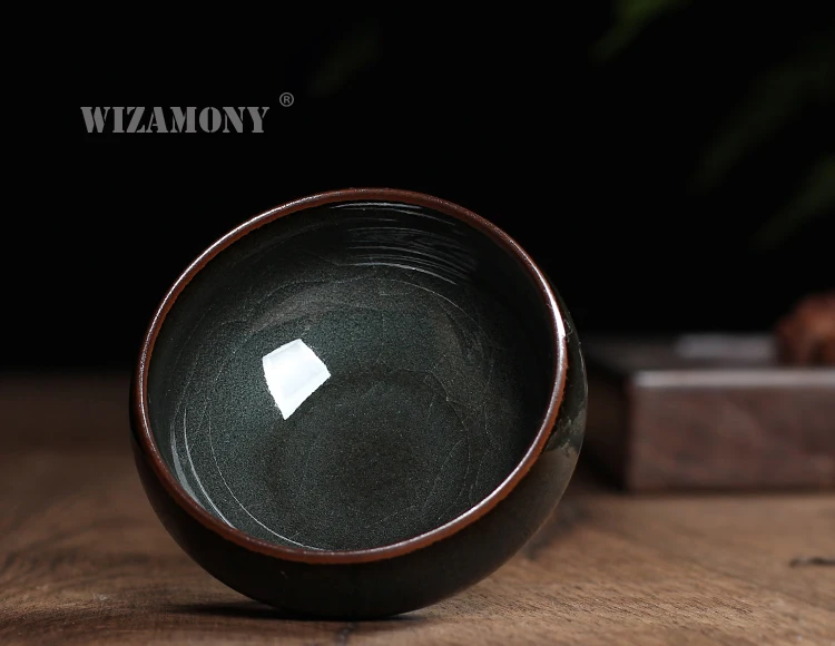 Wizamony 1 шт. ручной работы лунцюаньский Селадон посуда для напитков чайный сервиз чайная чашка чайный горшок чайная чашка Железный корпус кракелюрная глазурь китайский фарфор