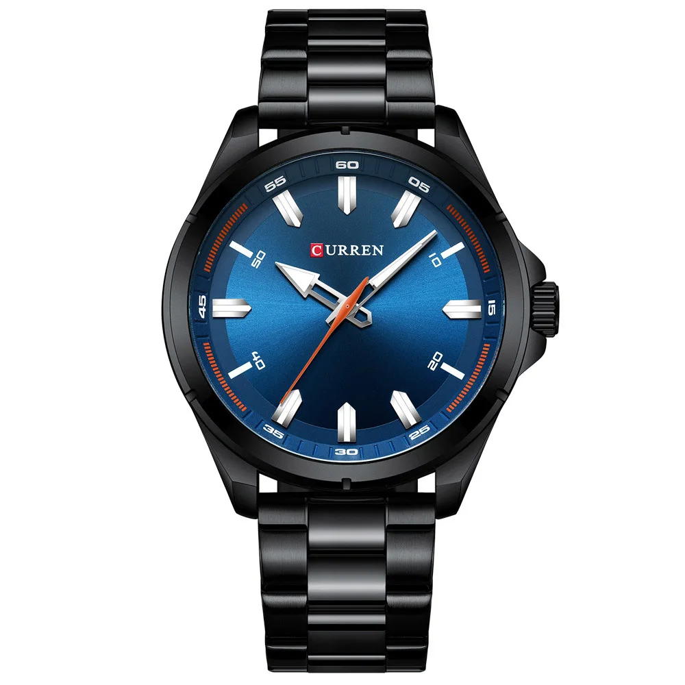 black blue CURREN Топ мужские s часы люксовый бренд простые мужские часы наручные водонепроницаемые мужские Кварцевые спортивные часы Relogio Masculino - Color: black blue