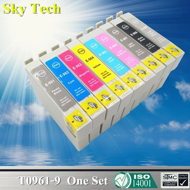 Качественные совместимые чернильные картриджи для T0961 T0969 Epson Stylus Photo R2880.