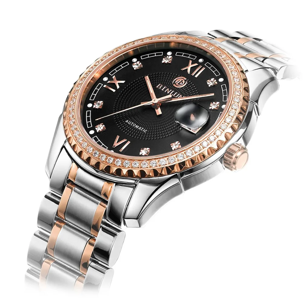 Мужские часы с бриллиантами, роскошные мужские механические часы Longinesing, сапфир, водонепроницаемые, Datejust, Лидирующий бренд, деловые автоматические часы