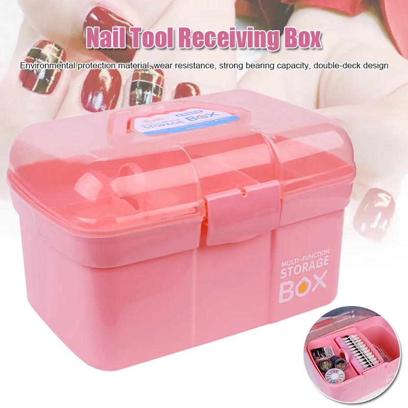 

Hot Hand-held Storage Box Organizer Container for Jewelry Nail Polish Pen Manicure Tool wyt77