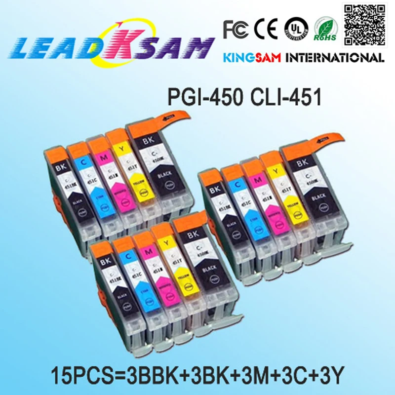 Совместимый картридж для чернил 15x PGI450 CLI451 iP7140 iP7240 MG5440 MG5540 MG6440 MX924 iX6840|ink cartridge