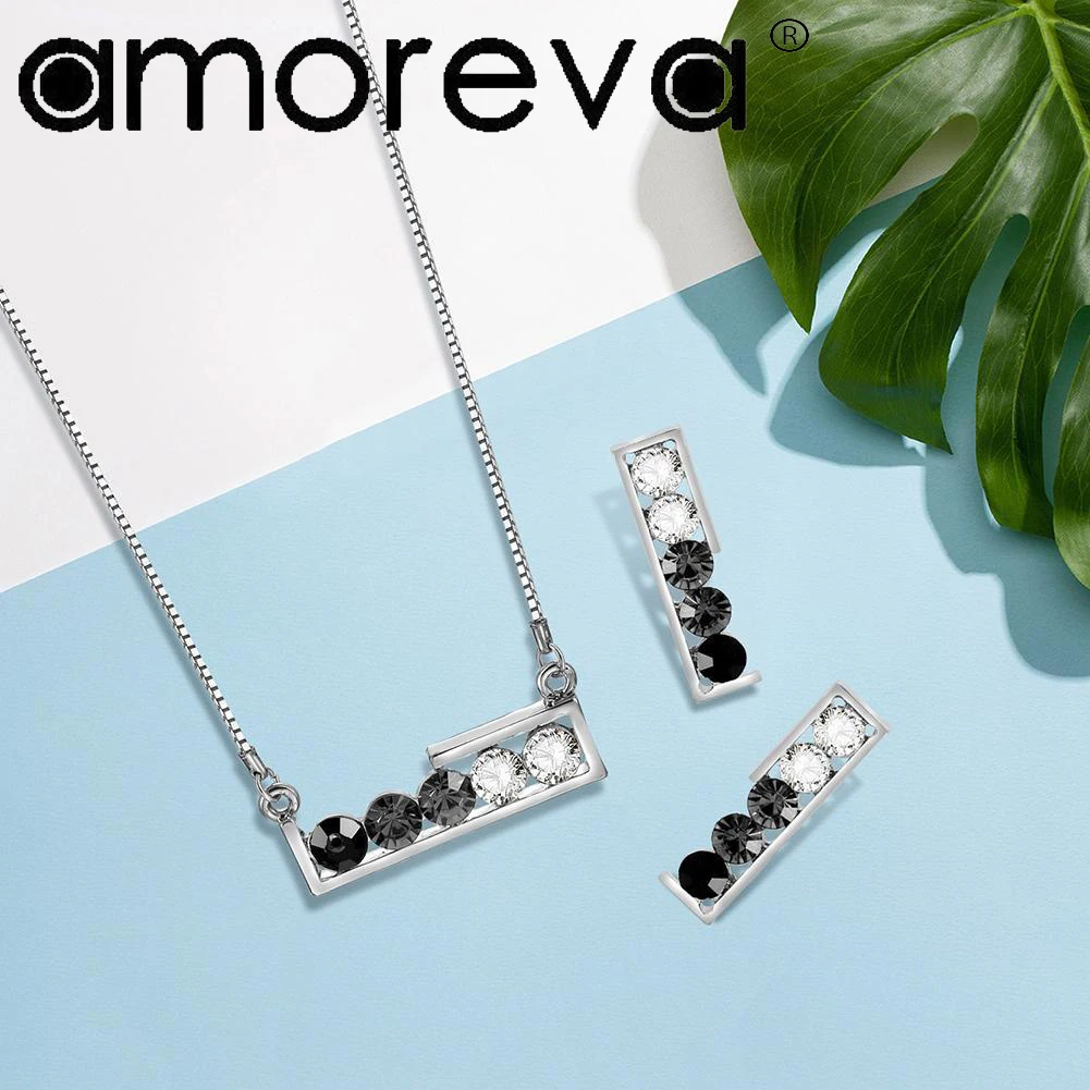 Прозрачный сплав кулон ожерелье серьги сер серебряный цвет набор украшений для