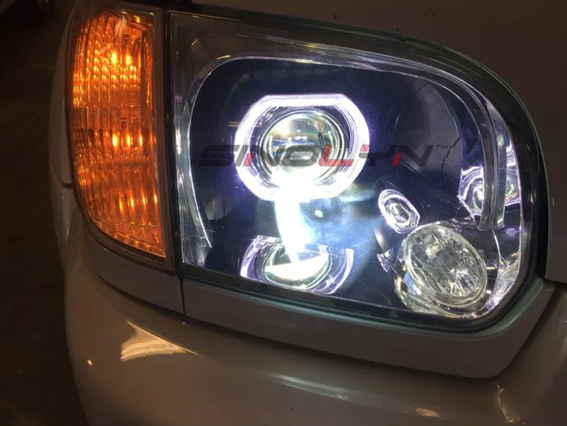 3,0 D2S Q5 Bi-xenon линзы проектора аксессуар с квадратным переключателем светодиодный Ангел Дьявол глаза DRL Halo для H4 автомобилей фары тюнинг