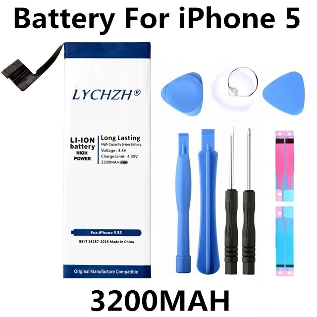 LYCHZH 2018 новый оригинальный телефон Батарея для iPhone 5 5G реального Ёмкость 3200 мАч с