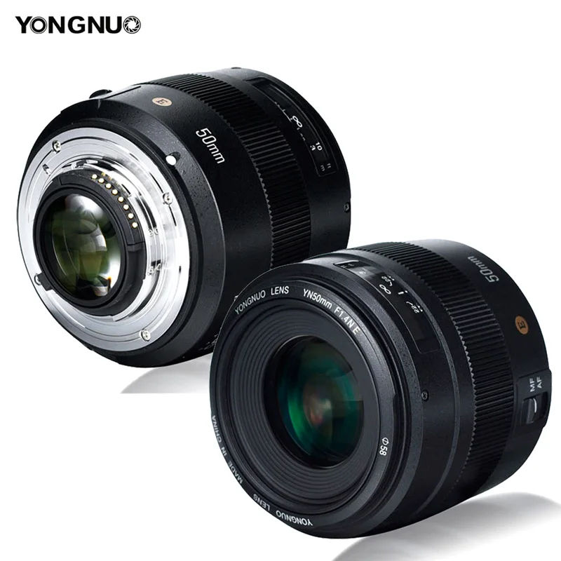 YONGNUO YN50mm F1.4N E яркая Большая диафрагма AF Автофокус MF 50 мм стандартный основной объектив фокусировка в режиме реального просмотра для цифровой зеркальной камеры Nikon