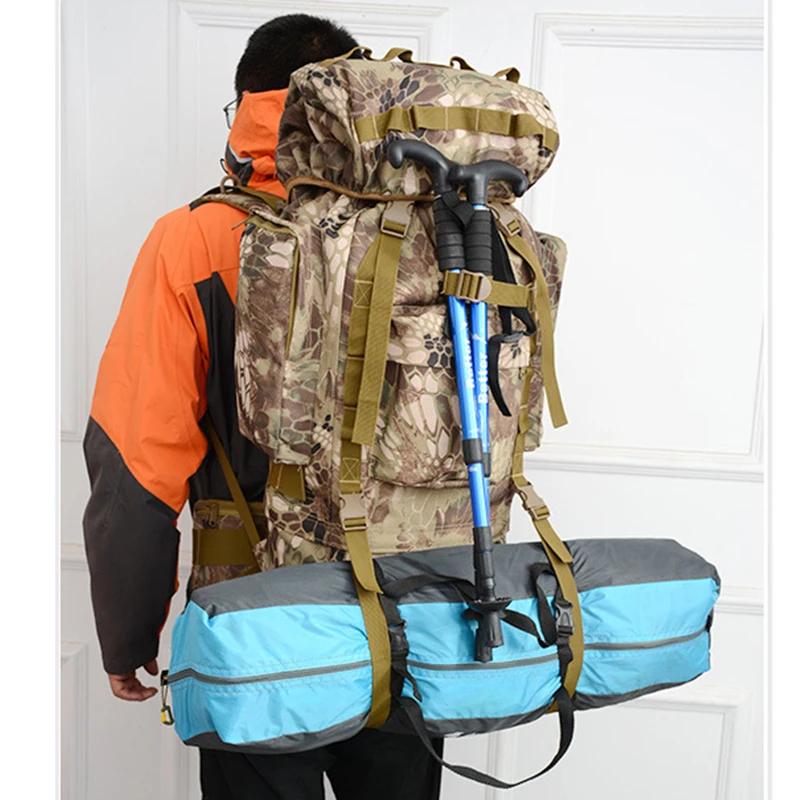Kopen 85L Grote Capaciteit Camouflage Outdoor Camping Rugzak Molle Wandelen Veld Militaire Tactische Travel Regenhoes Zakken Mannen
