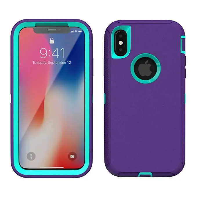 3 в 1 Броня серии ударопрочность Aqua чехол для iPhone X XS MAX XR Defender с зажимом крепления