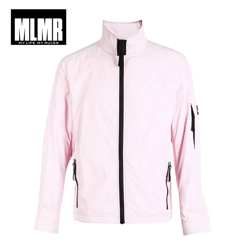 JackJones MLMR мужской контрастный с длинными рукавами стоячий воротник светильник куртка ветровка Джерси велосипед/велосипед кожа M | 218321567 - Цвет: CANDY CRASH