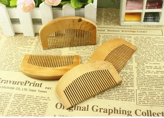 60 шт. натуральный широкий зуб персикового дерева без статического массажа волос