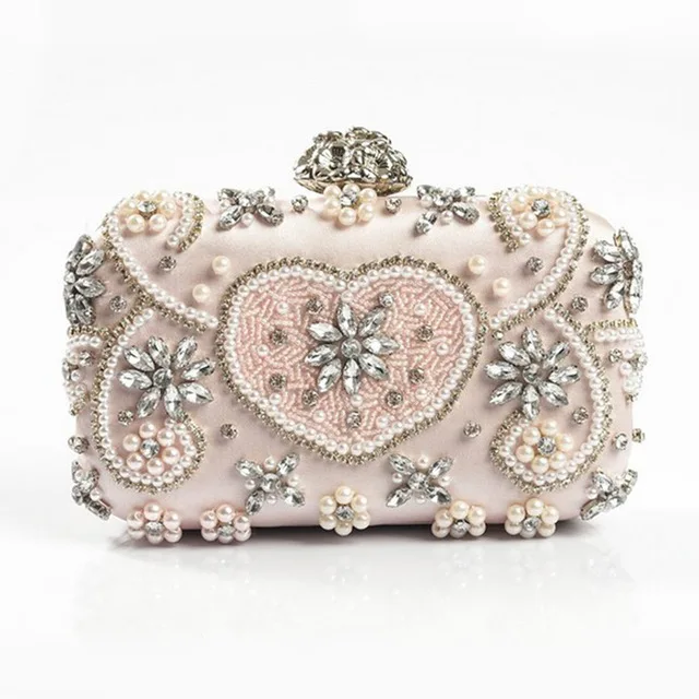 Розовый Жесткий клатч бриллиантами Кристалл Сумочка Для женщин вечерние вечерняя сумочка; BS010 розовая Женская сумка для свадьбы сумки розовый - Цвет: Розовый