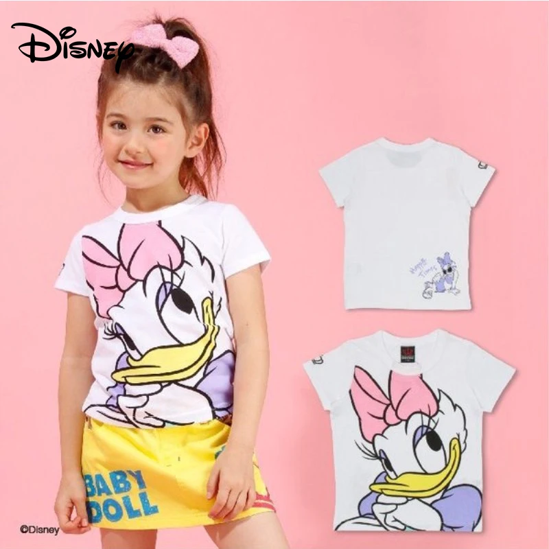 Disney Minnie mouse футболка с мультяшным рисунком для мальчиков и девочек хлопковая