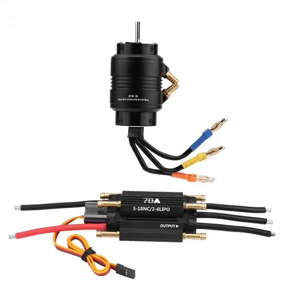 2958 600 kv Бессенсорный двигатель w/29 S водяное охлаждение куртка и 70A бесщеточный ESC для 800- мм RC лодка RC аксессуары