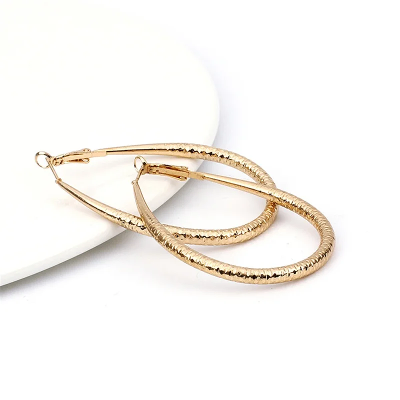 HASTTHOU капли воды Длинные висячие серьги тиснением золото и серебро металла