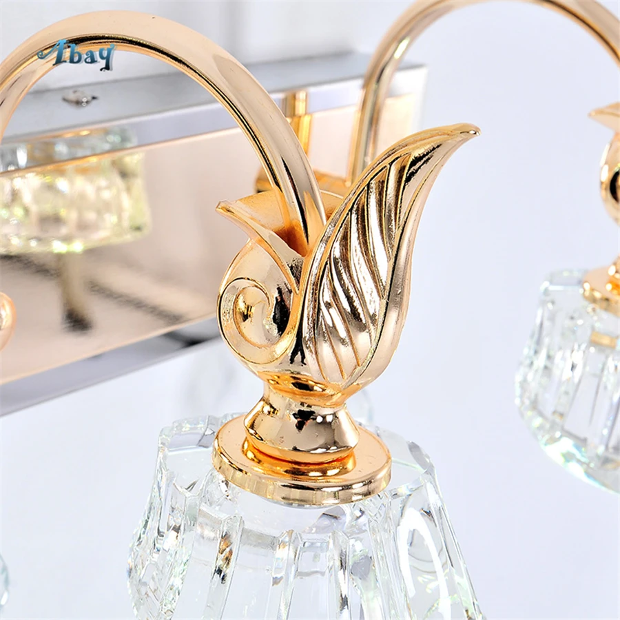 European Luxury Modern Gold K9 Crystal Bathroom Wall Lamps Fashion Washroom Mirror Light Home Decor Corridor Led Lights | Освещение