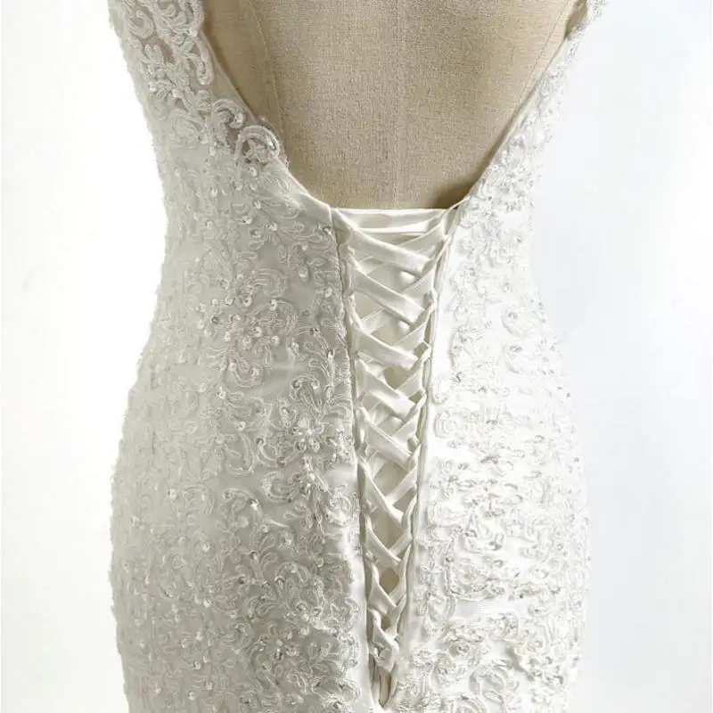 Платье русалка без рукавов с V образным вырезом и юбкой годе|custom made|trumpet wedding