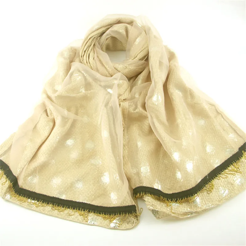 Высококачественные однотонные двухцветные шарфики из органзы в Серебристые