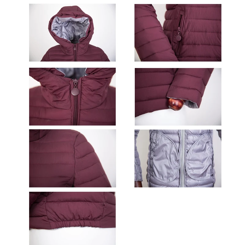 

Nice Women Winter Hooded Short Basic Jacket Light Thin Autumn Coat Female Outerwear Plus Size 2XL 4XL Slim Jaqueta Feminina