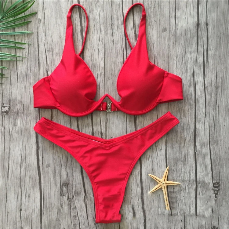 Брендовое Бразильское бикини 2018 купальник женский сексуальный пуш ап на