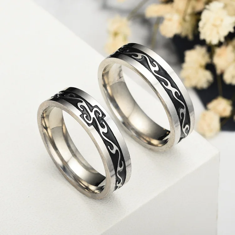 QIANKE Vintage Stainless Steel Dragon Pattern Ring for Men Retro Cocktail Mental Fashion Jewelry Accessories Gift Wholesale | Украшения и