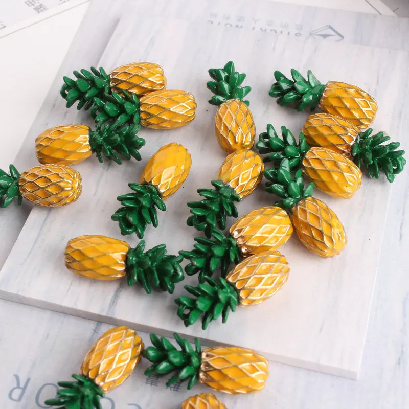

Free Shipping 40PCS/Lot 22*19MM 3D Enamel Alloy Fruit Pinapple Pendant Charms Fit Bracelet Necklace Keyring Earring Handbag DIY