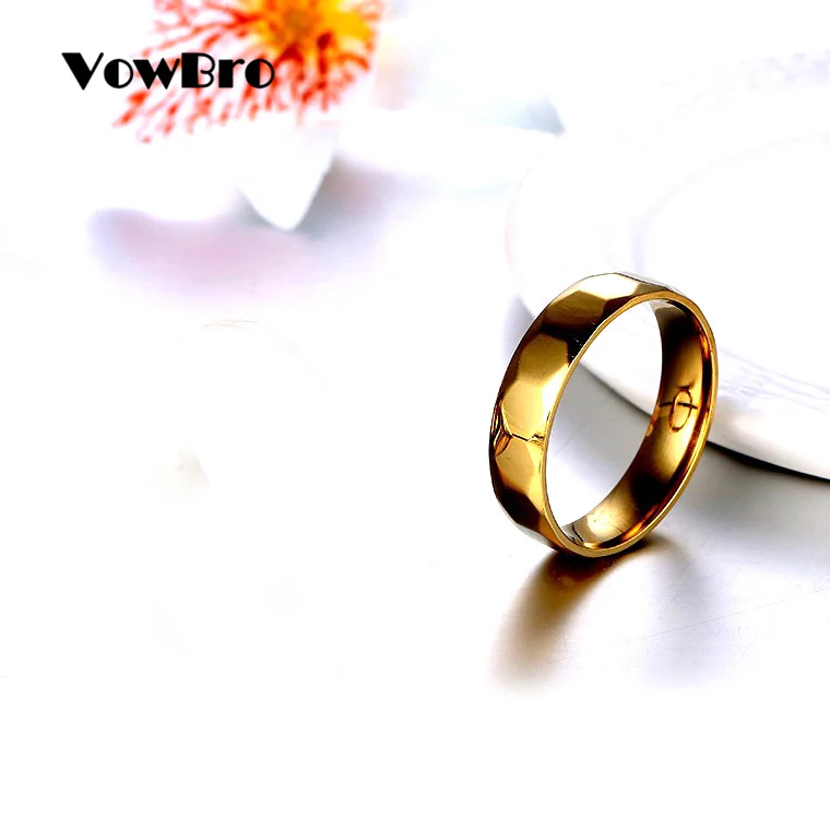 VowBro Gold color Engagement Rings for Women Men Special Rhombus Style Wedding Gift | Украшения и аксессуары