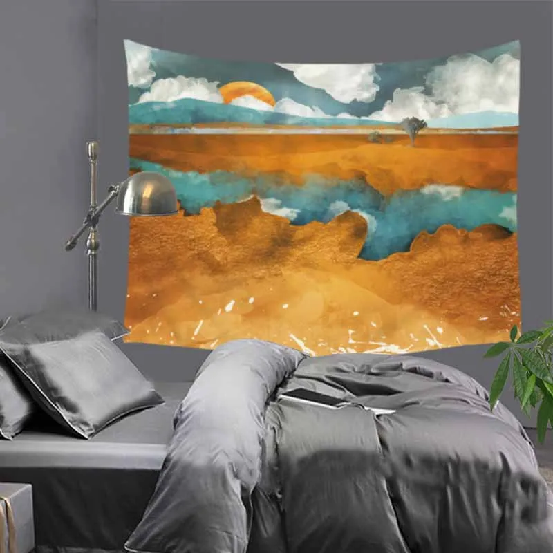 Картина маслом горный гобелен Абстрактная Геометрия Многофункциональный гобелен навесной пляж полотенце оригинальные скатерти для пикника