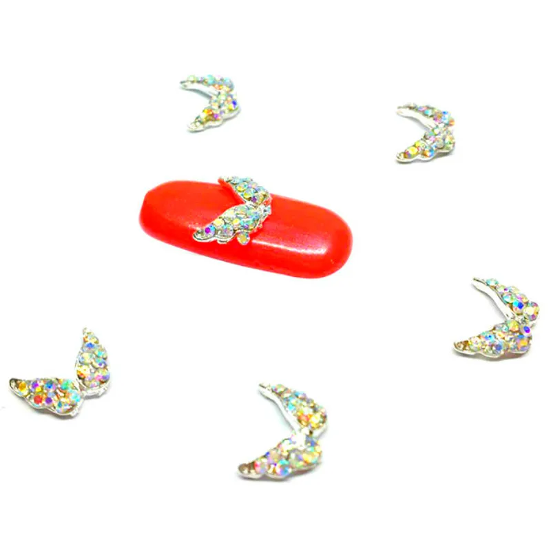 

5Pcs Silver Angel Wing Nail Art Decoration Charms Bow Tie Bijoux Ongles Nail Art Drill Nail Accessoires Glitter Manicure Design