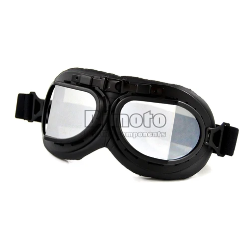 Silver lens GT-005-SM черные очки дымовые линзы WWII RAF винтажные Пилот Мотоцикл Байкер крейсер шлем - Цвет: Silver lens