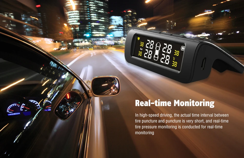 USB солнечная зарядка для автомобиля TPMS система мониторинга давления в шинах