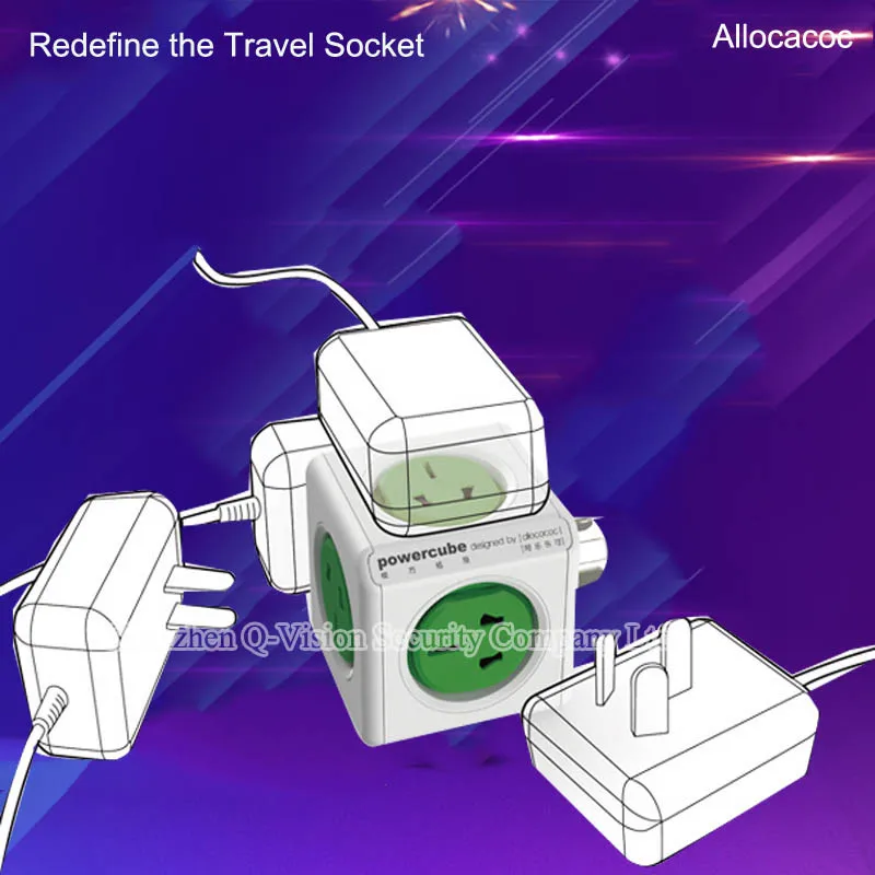 Allocacoc ЕС PowerCube Гнездо Удлинитель DE Зажигания 4 Розетки Адаптер 16A/100-240 В Умный Дом 1.5