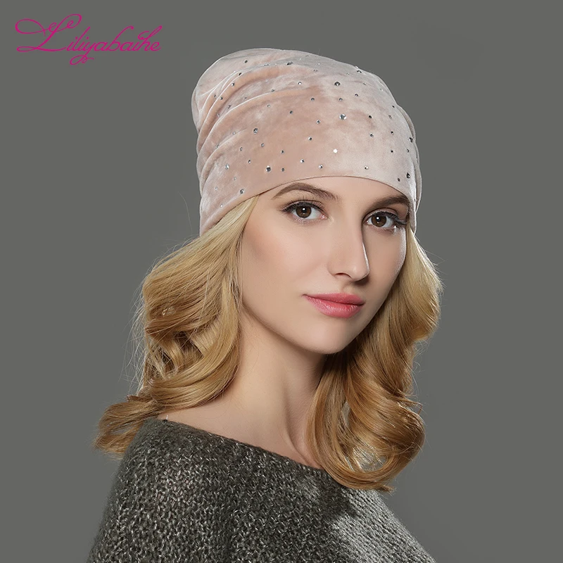 Liliyabaihe женская осенняя и зимняя шапка для девочек шляпы женщин Skullies шапочки пух