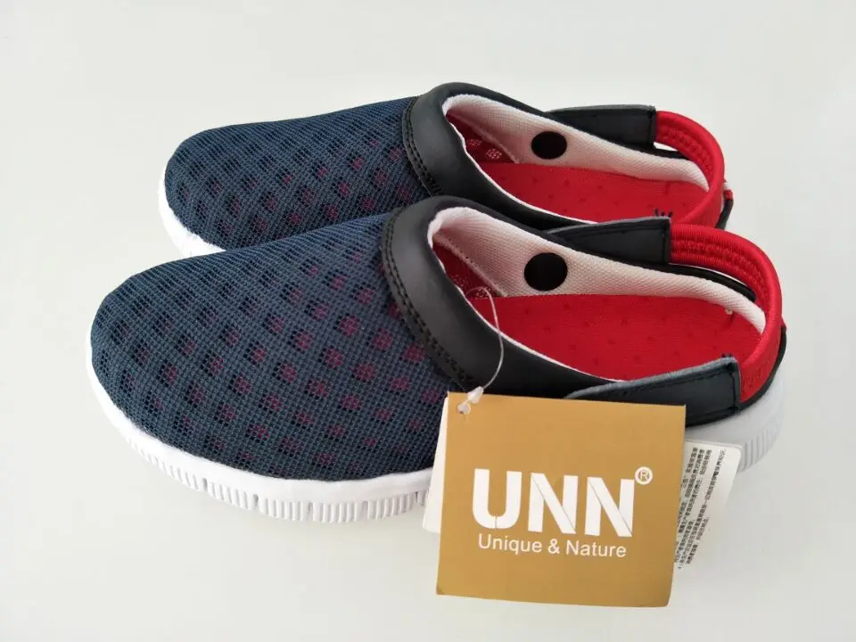 UNN/Большие размеры 35-46; Мужская Летняя обувь; сандалии; новые дышащие пляжные вьетнамки; мужские шлепанцы без застежки; сетчатая обувь унисекс с подсветкой