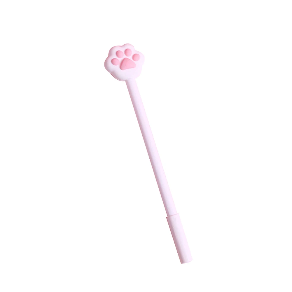 2Pcs Cute Cat Paw 0.5mm Black Gel Pen Promotion Pink Cartoon Student Writing Stationery School Supplies for Girl | Канцтовары для