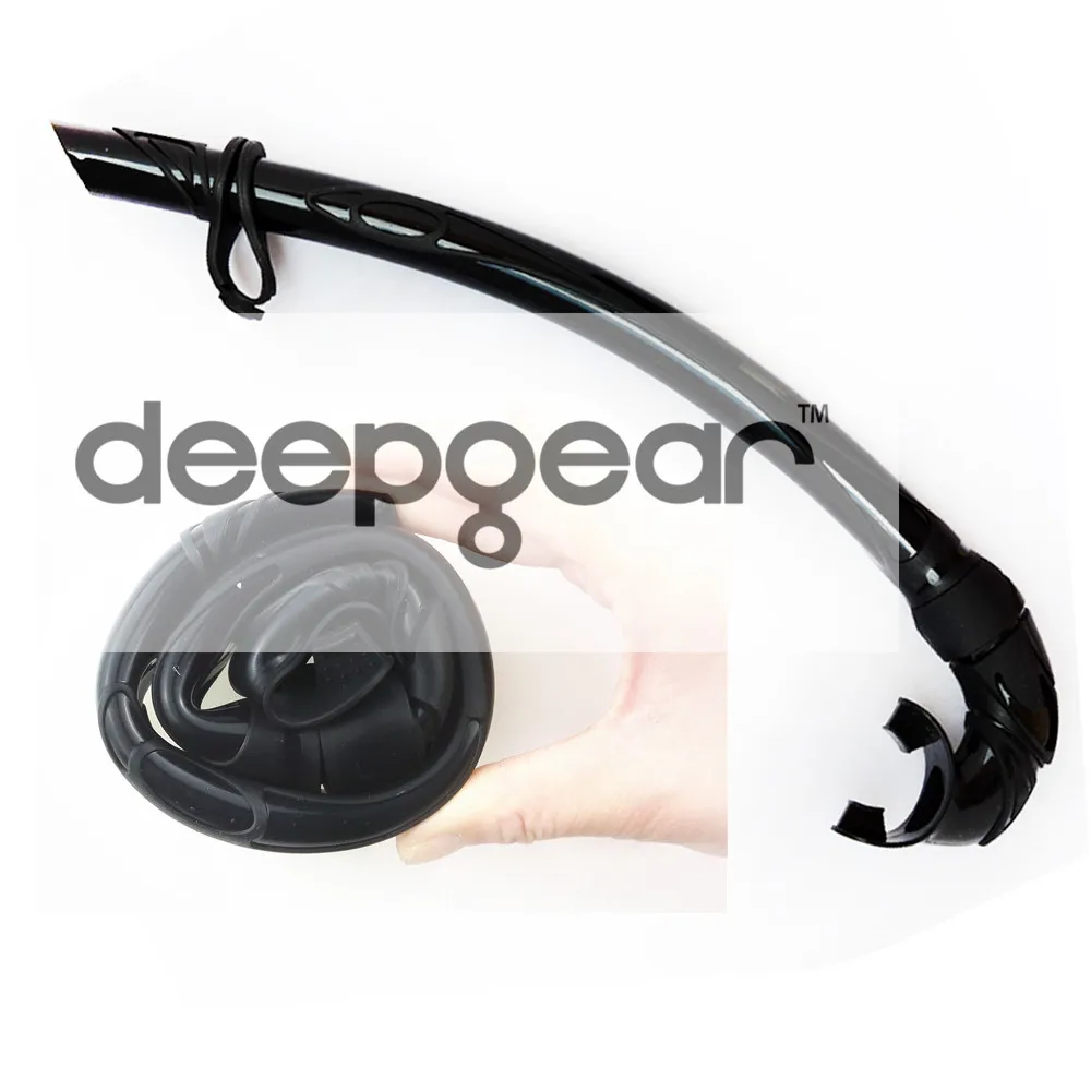 DEEPGEAR 100% liquid flexable silicone snorkel for adult freediving spearfishing Top diving and swimming |