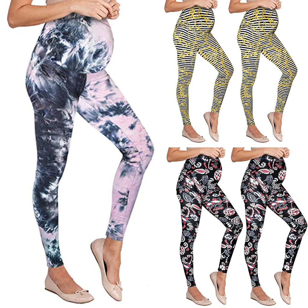 Женские лосины Леггинсы для беременных бесшовные брюки с принтом Стрейчевые